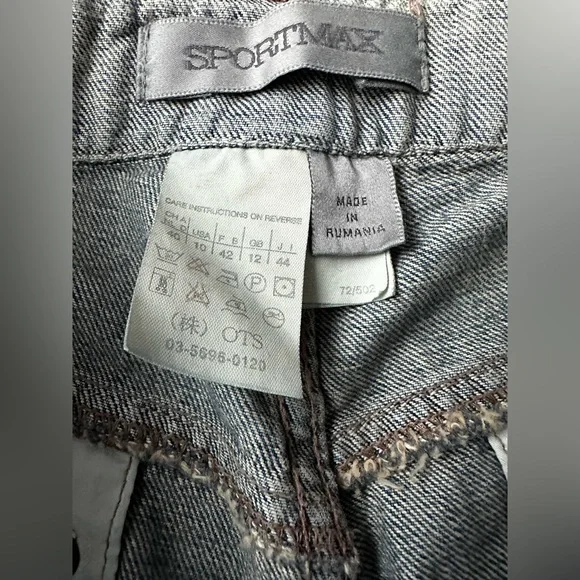 Y2K MaxSport by Max Mara Denim Cuff Jeans Sz 10 made in Rumania Brand New